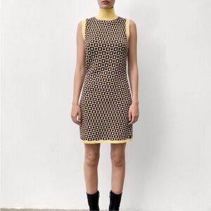 Zara Geometric Wool Blend Mini Dress